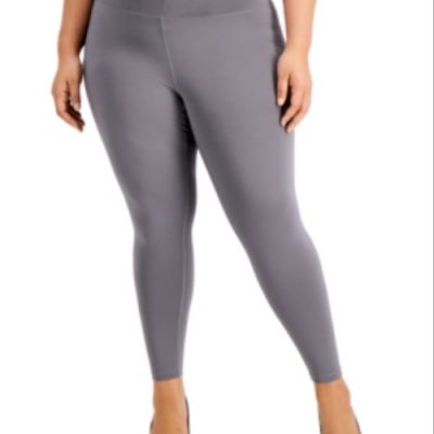 Inc International Concepts Plus Size 1X Compression Leggings Gray Grey High Rise