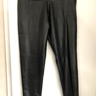 Unbranded Women's Leggings Black Faux Leather pull on Size XLarge