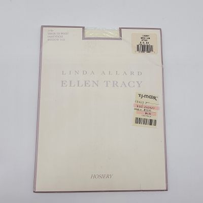 Vintage Linda Allard Ellen Tracy Pantyhose Sheer To Waist Shadow Toe Ivory Sz M