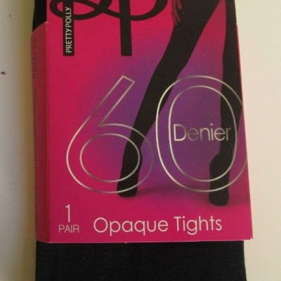 One Pair Pretty Polly 60 Denier Opaque Tights 3D fit Size XL Navy