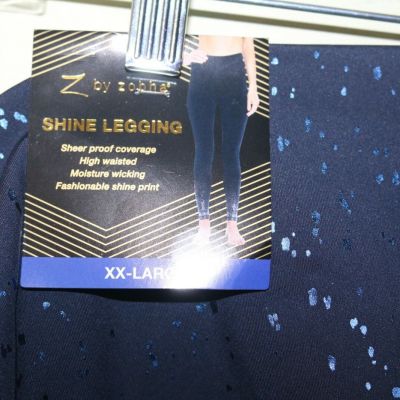 Z- Zobha- Shine leggings High waisted- Moisture wicking Charcoal Sz XXL Ret $89