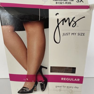 JMS - Just My Size Regular Pantyhose Suntan Reinforced Toe 3X