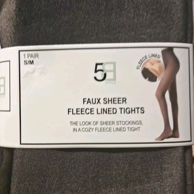 Faux Sheer Fleece Lined Tights Womevs Size S/M(see Chart In Pictures)