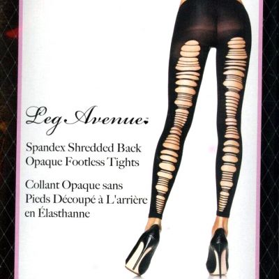 Opaque Footless Tights Spandex Shredded Back Goth Punk Hose Leg Avenue 7331