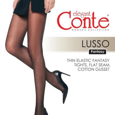 Conte Fantasy Thin Women's Tights with diamond pattern and lurex polka dots - Lu