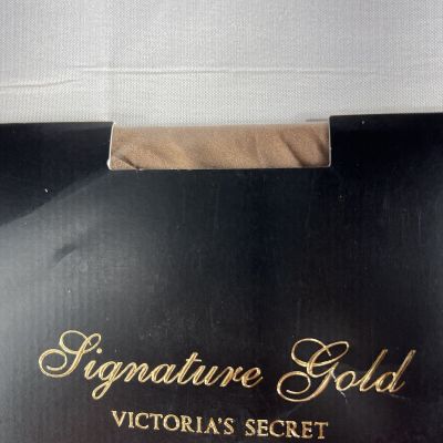 Victoria's Secret Signature Gold Sheer Vitality Thigh Highs Nude Size A Rare