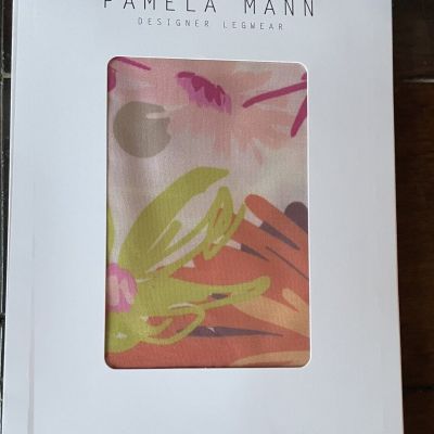 NEW Pamela Mann Designer Legwear Colorful Floral Patterned Tights Made In Italy
