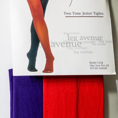Tights Ladies 2-Tone  Nylon/Spandex Jester-Clown-Elf-Colorful Ladies Tights