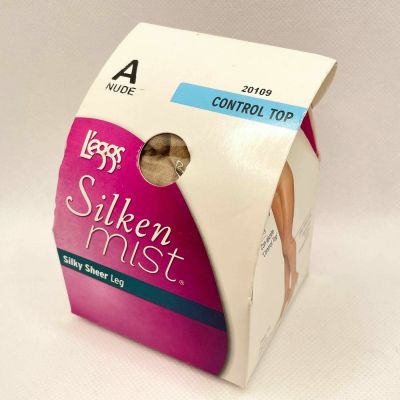L'eggs Silken Mist - Sz A Nude - Silky Sheer Leg Control Top Sheer Toe Pantyhose