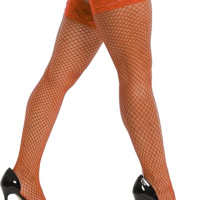 HONENNA Fishnet Thigh High Stockings, 2 Pairs Rich Colors Silicone Lace Top Stay