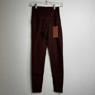 NWT Girlfriend Collective Brown Luxe Leggings Size S Inseam 27 