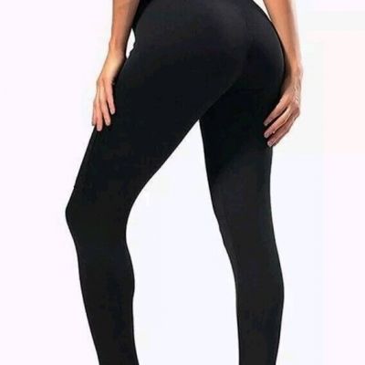 Womens Soft Stretch Cotton High Waisted Leggings Long Workout Yoga Pant L/XL