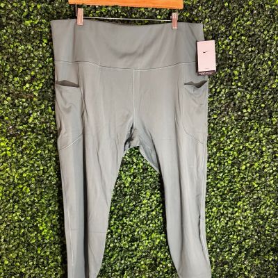 Nike One gentle support high rise training leggings 7/8 length plus size 3X blue