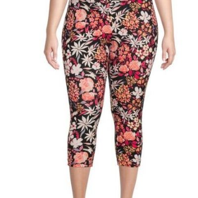 Terra and Sky Women's Painted Floral Printed Legging Size 2X (20W-22W)