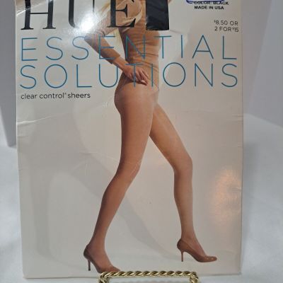 Hue Essential Solutions Clear Control Sheers Pantyhose 2 Black