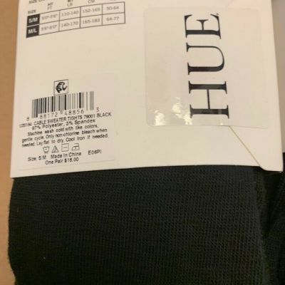 Hue Cable Knit Sweater Tights 20164 Black, Navy  S/M, M/L