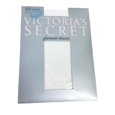 Victoria's Secret Glamour Sheers Bridal Clover Floral Pantyhose Size M NEW