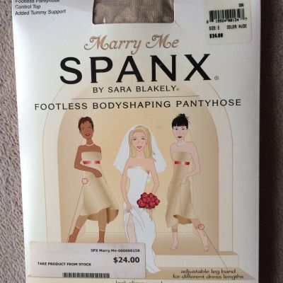 Spanx Size E Nude Marry Me Control Top Footless Bodyshaping Pantyhose # 006 NWT