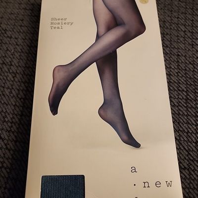 A New Day M/L Sheer Hosiery Teal