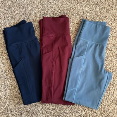 Lot Of 3: American Eagle The Everything Pocket Legging Blue Red Size Medium READ