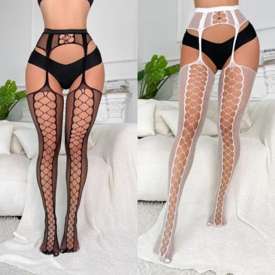 Set of 2 Sexy Fishnet Suspender Tights High Waist Hollow Out Mesh Pantyhose Hot