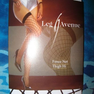 New Leg Avenue Retro Sexy Black Large Fishnet Fence Net Thigh Highs Stockings OS