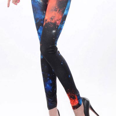 Colorful Cosmic Print Footless Leggings 1 Pair OSFM Style # 79211