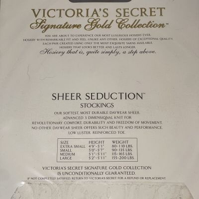 Victoria's Secret Signature Gold Collection Sheer Seduction Stockings Grey Small