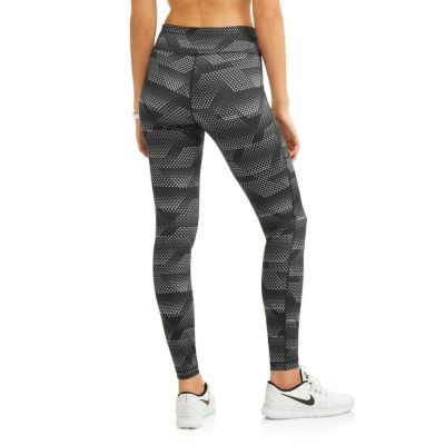 Danskin Leggings Womens Medium 8-10 Core Active Capri Cropped Black Dot Exercise