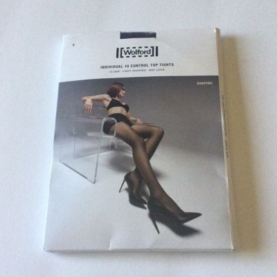 WOLFORD INDIVIDUAL 10 CONTROL TOP TIGHTS IN BLACK SIZE SMALL NWT