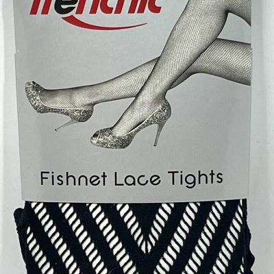 Frenchic Fishnet Womens Lace Tights Queen 3X/4X Black NEW