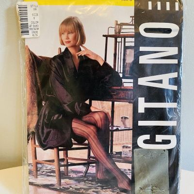 Vintage Gitano Nylon Stockings, Spectator Stripe, NOS, 1990s Pantyhose, Size B