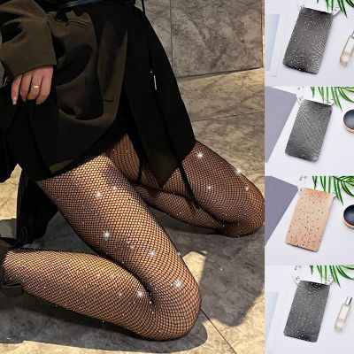 Women Stockings Fishnet Daily Wear Hollow Out Sparkling Stockings Pantyhose Thin
