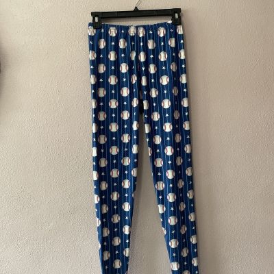 Leggings Depot Baseball Star, Red White Blue Soft Womens NWT Plus Size Stretchy