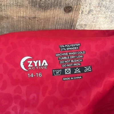 Zyia Red Animal Print? Ruched Back Leggings Size 14/16
