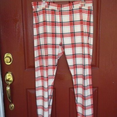Style & co Women's leggings size XL Check Multicolor  length 37 in