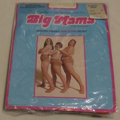 1  Pantyhose Reusable Panty color beige Large Big Mama,Nylons VTG