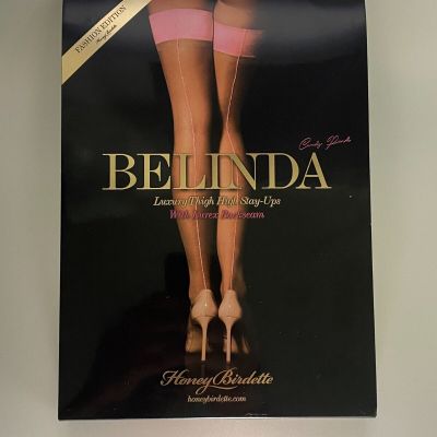 Honey Birdette Belinda Sheers Candy Pink Stockings NEW & UNOPENED Size M ????