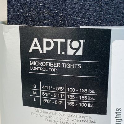 Apt. 9 Microfiber Tights Control Top Size Large Black USA NEW!