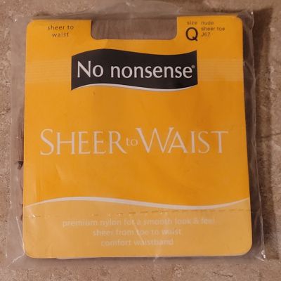 No Nonsense Sheer To Waist Pantyhose Nude Sheer Toe Size Q J67