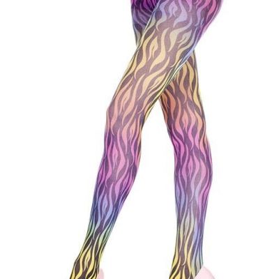 Rainbow Swirl Print Opaque Pantyhose Tights Festival Pride ravewear Stockings