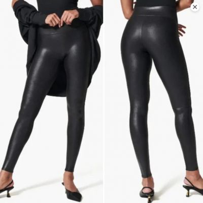 NWT Spanx Faux Leather Leggings Women's  Black High Waist
