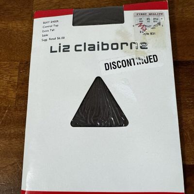 liz claiborne women’s control top pantyhose Size Extra Tall Brown Sable New USA