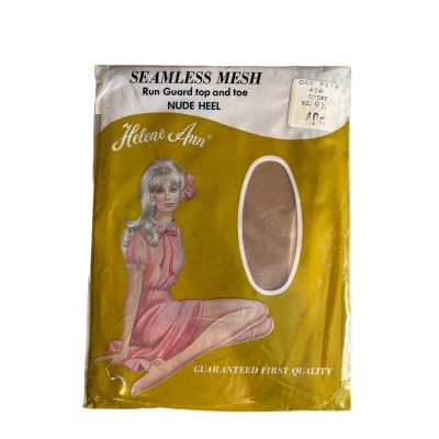 Vintage 60s Helene Ann Seamless Nude Stockings Smoke