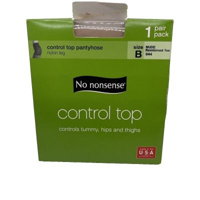No Nonsense  Control Top Nude Reinforced Toe Pantyhose 1 Pair Pack  SZ B 044 New