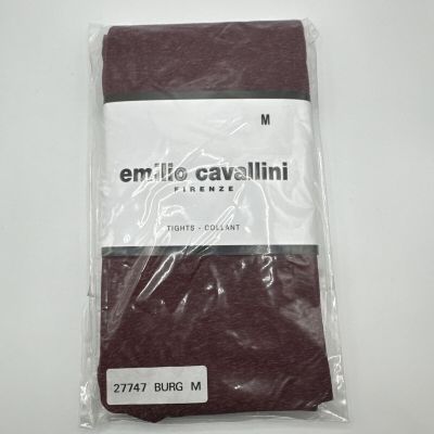 Emilio Cavallini Firenze Tights Pantyhose Burgundy Lace Sheer Size Medium  27747