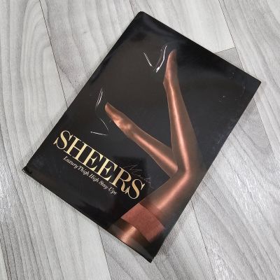 Honey Birdette Mocha Sheers Stay Up Stockings Thigh Highs Hosiery Size S