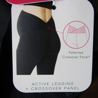 NWT Isabel Maternity Active Legging Crossover Panel Black Pants Women's Size XL