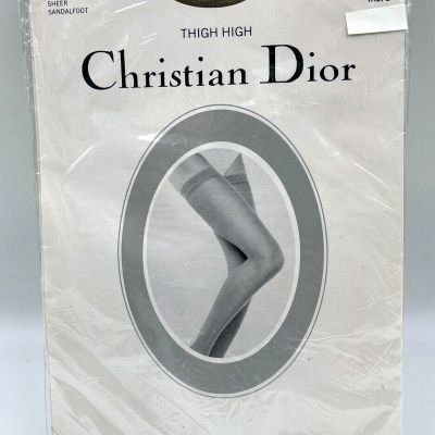 Christian Dior Sheer Thigh High Size Small Sandalfoot Sand Taupe Stockings