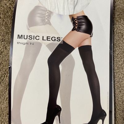 White Thigh High Stockings Opaque One Pair New